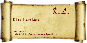Kis Lantos névjegykártya